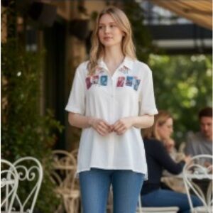 NWT Vintage Napa Valley embroidered top size XL